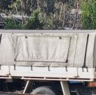 old style canopy saggy canvas